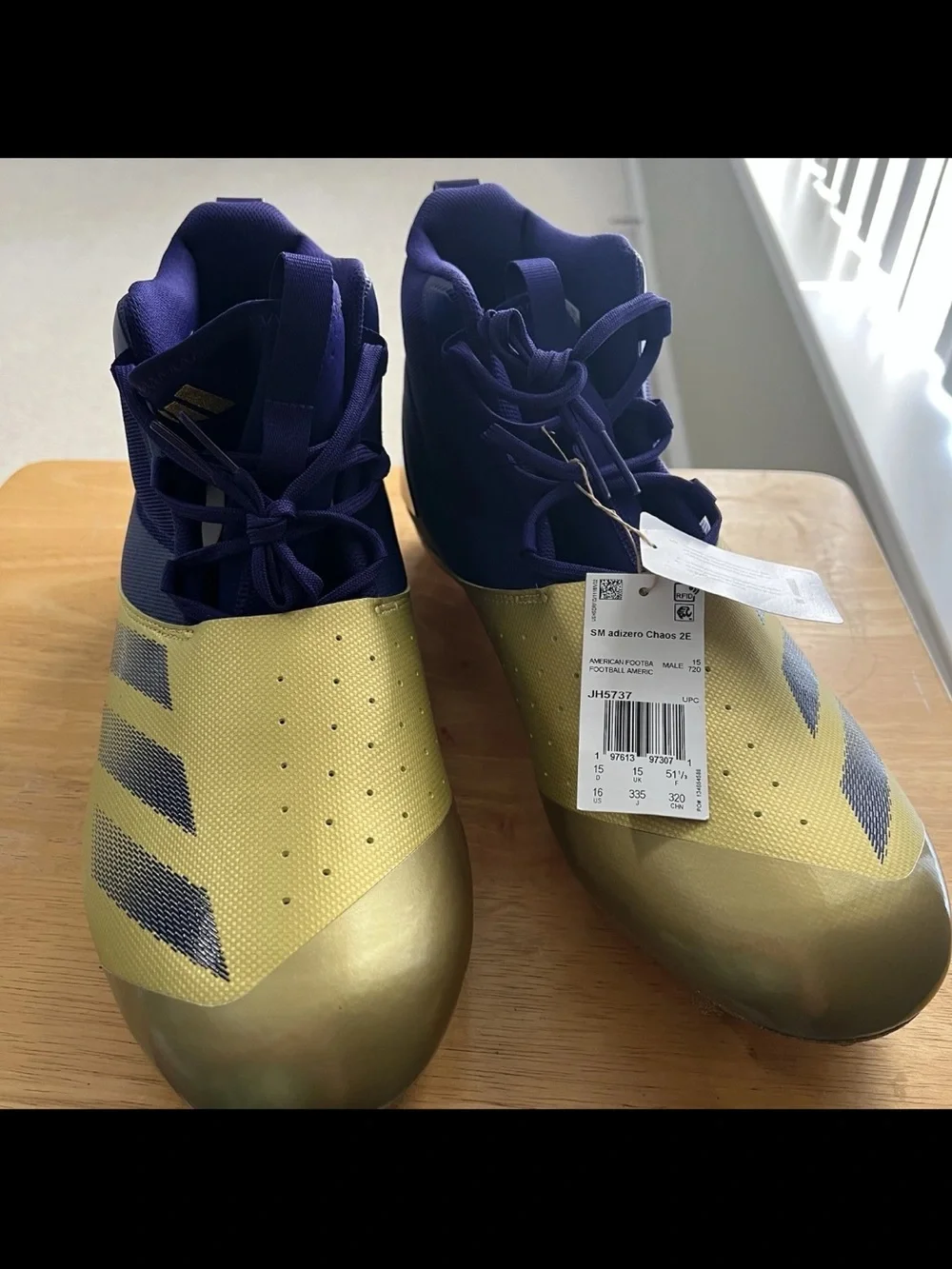 adidas Metallic Gold & Purple SM adizero Chaos 2E Football Cleats